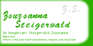 zsuzsanna steigervald business card